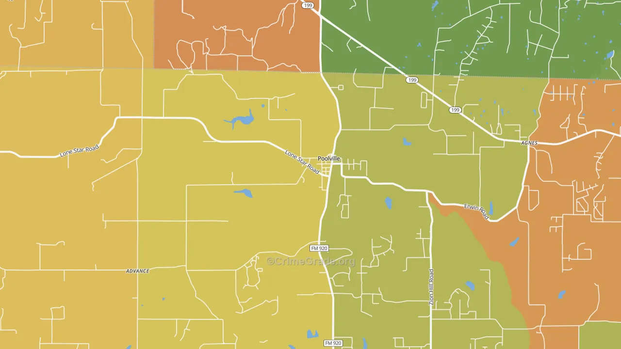 76487, TX Map of Drug-Related Crime Rates