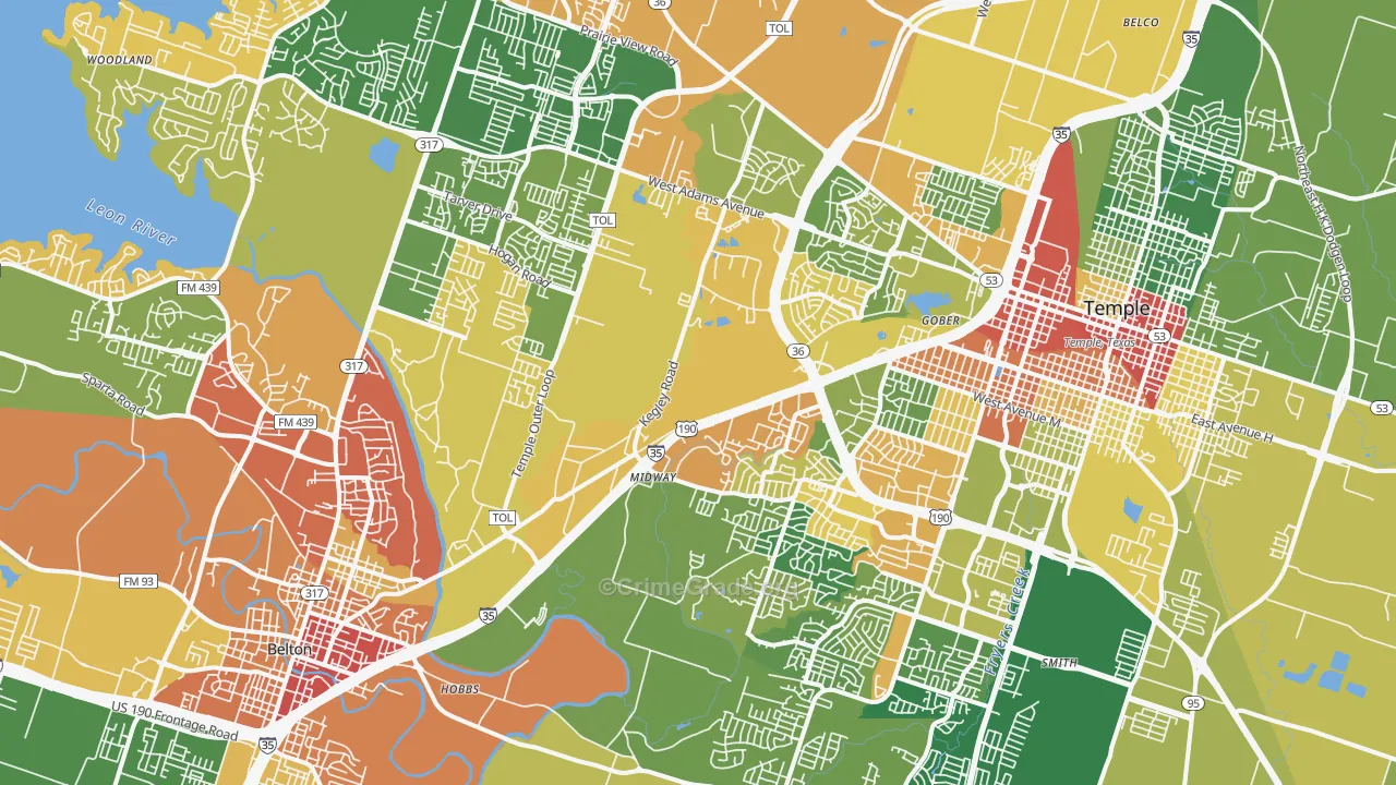 76502, TX Map of Drug-Related Crime Rates