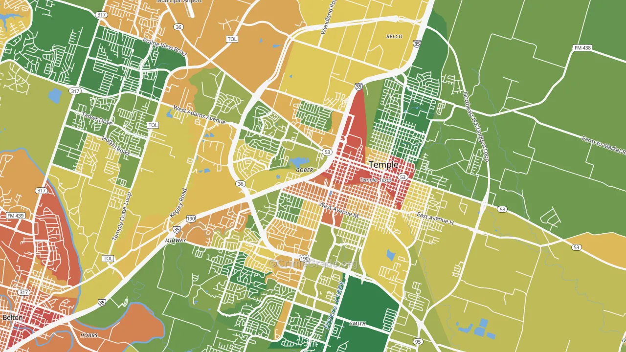 76504, TX Map of Drug-Related Crime Rates