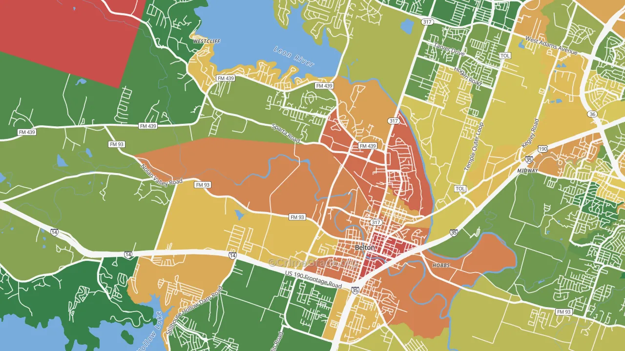 76513, TX Map of Drug-Related Crime Rates