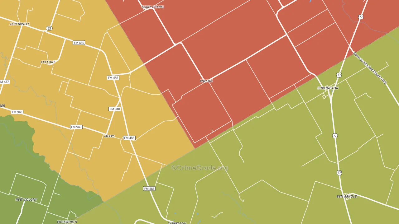 76519, TX Map of Drug-Related Crime Rates