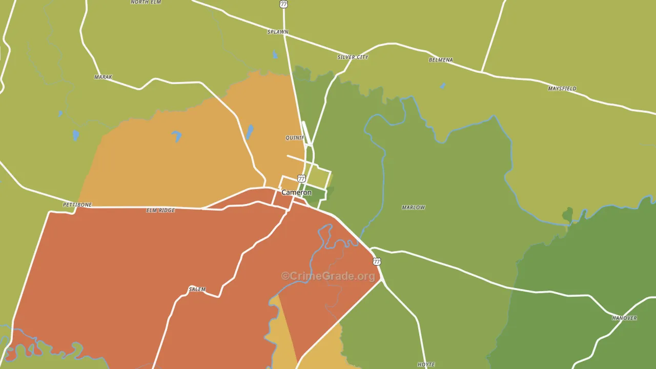 76520, TX Map of Drug-Related Crime Rates