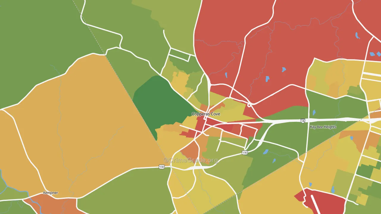 76522, TX Map of Drug-Related Crime Rates