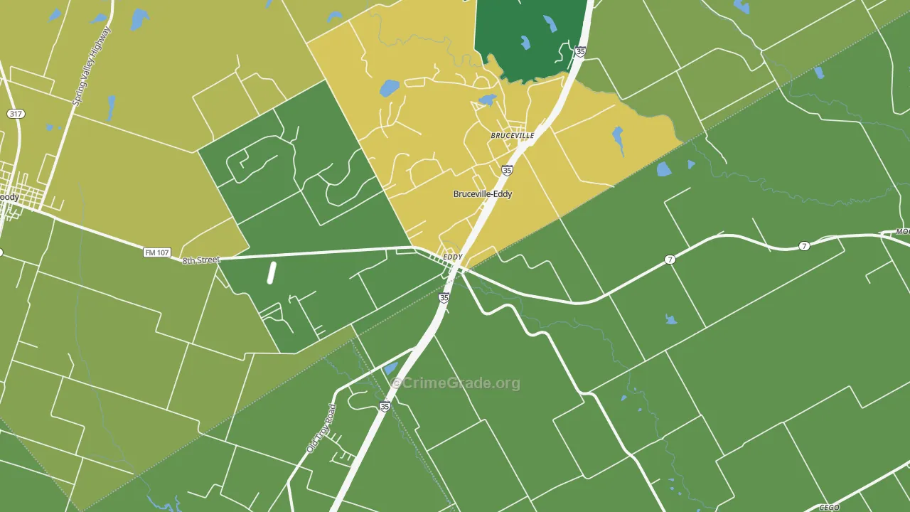 76524, TX Map of Drug-Related Crime Rates