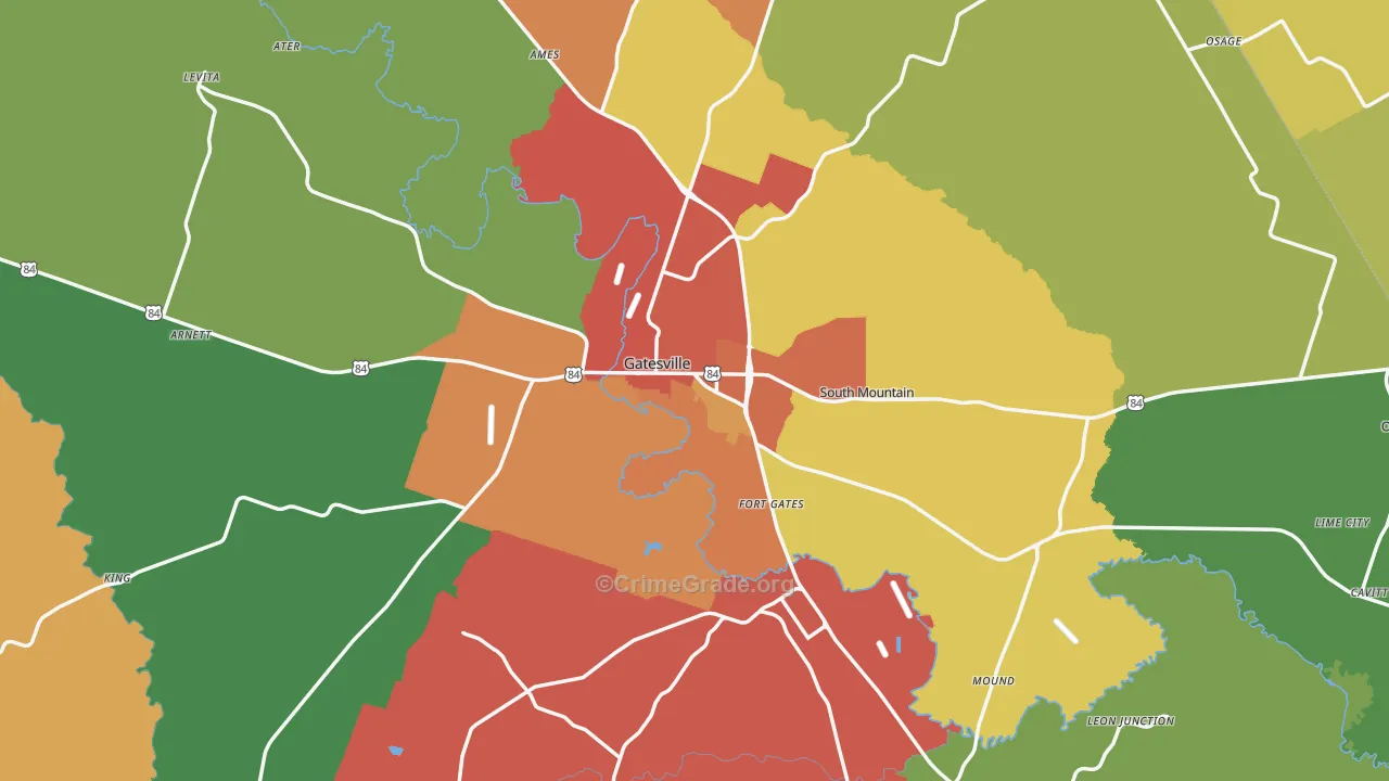 76528, TX Map of Drug-Related Crime Rates