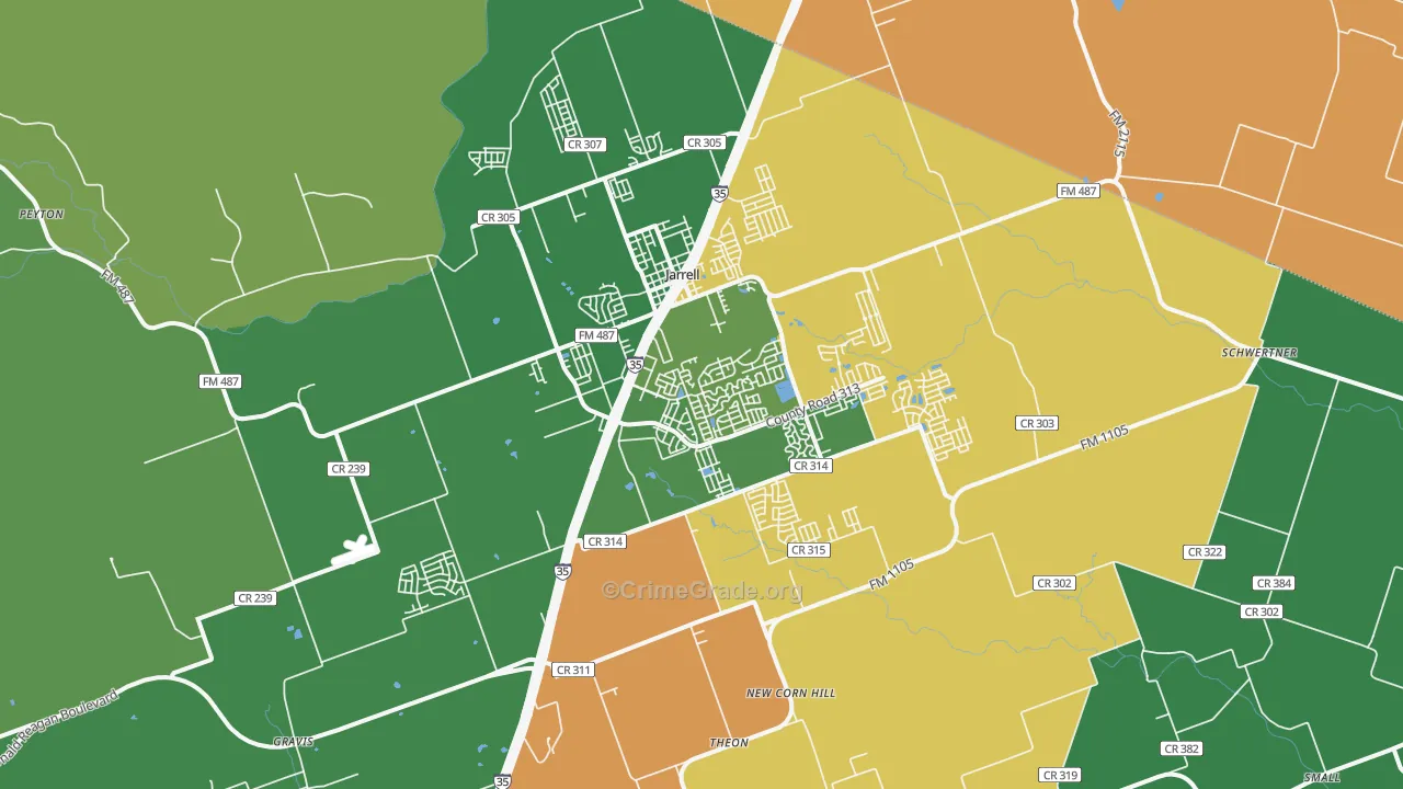 76537, TX Map of Drug-Related Crime Rates