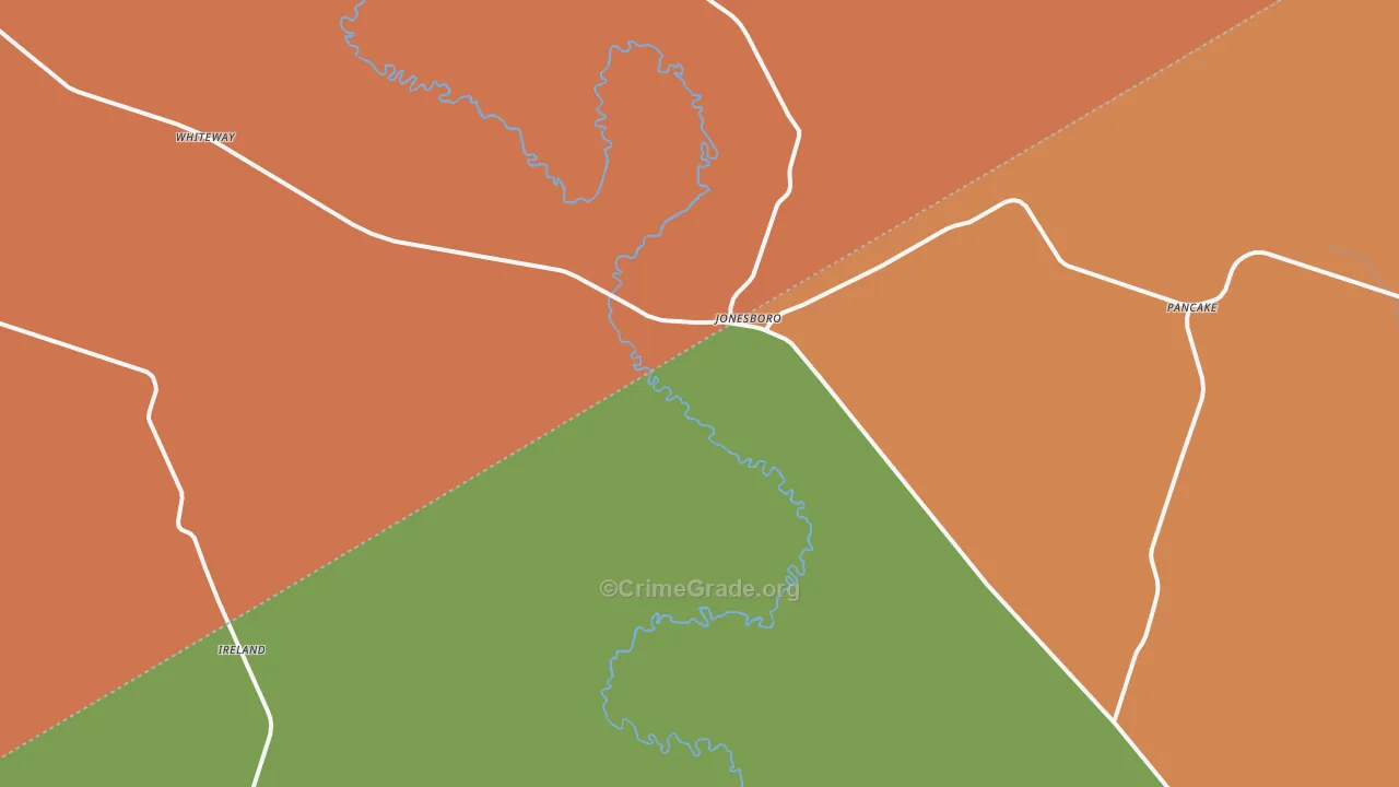 76538, TX Map of Drug-Related Crime Rates