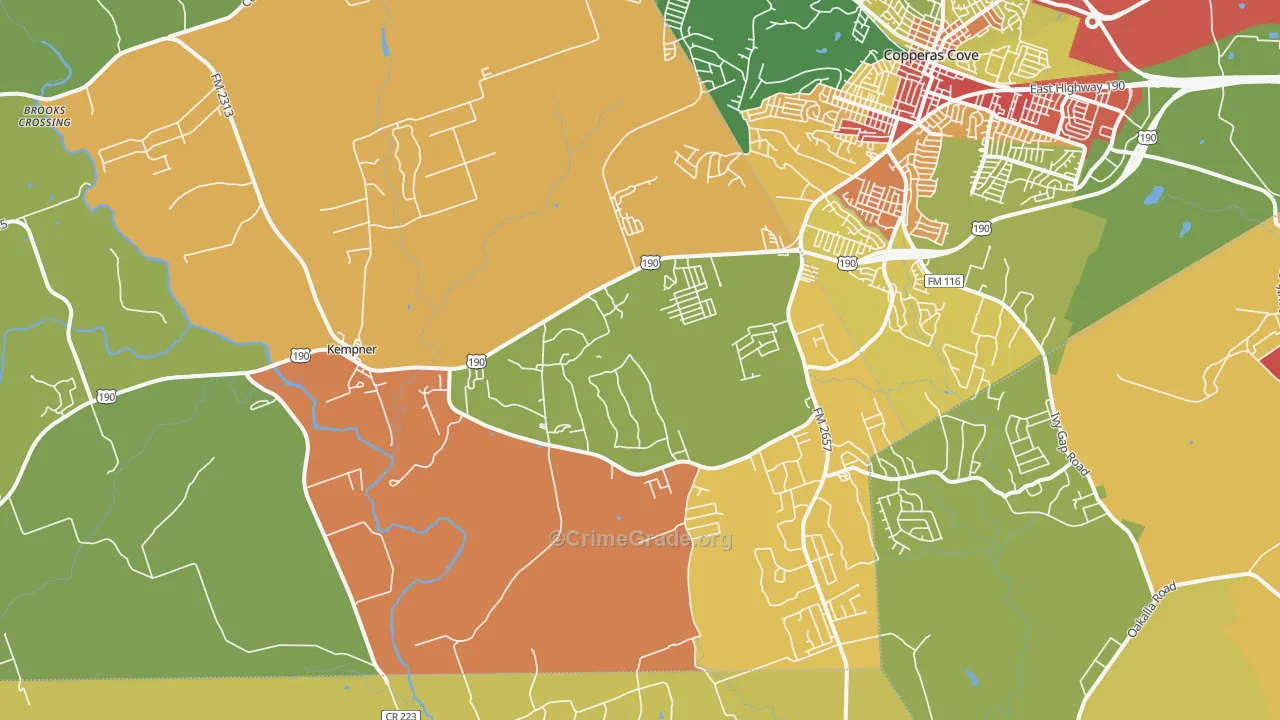 76539, TX Map of Drug-Related Crime Rates