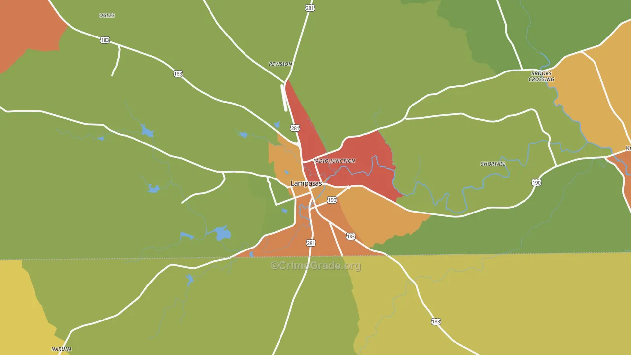 76550, TX Map of Drug-Related Crime Rates