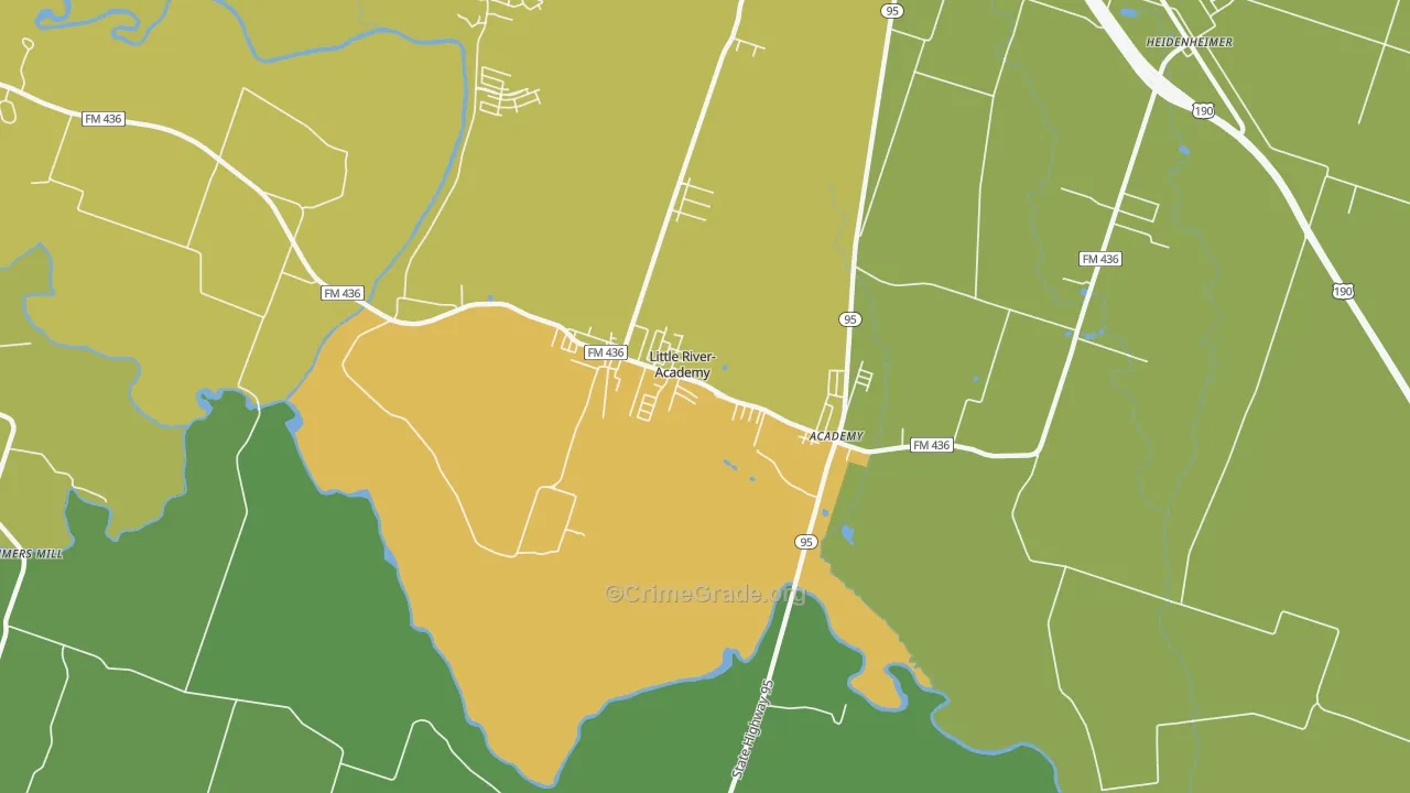 76554, TX Map of Drug-Related Crime Rates
