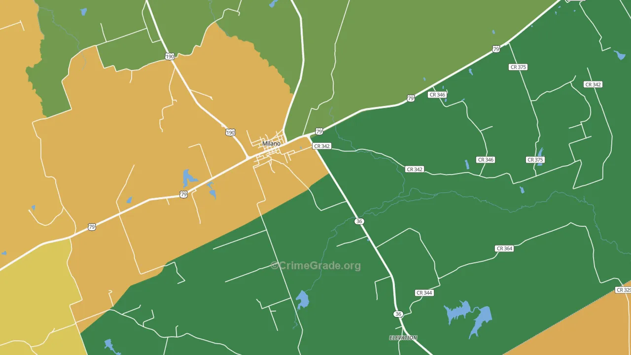 76556, TX Map of Drug-Related Crime Rates