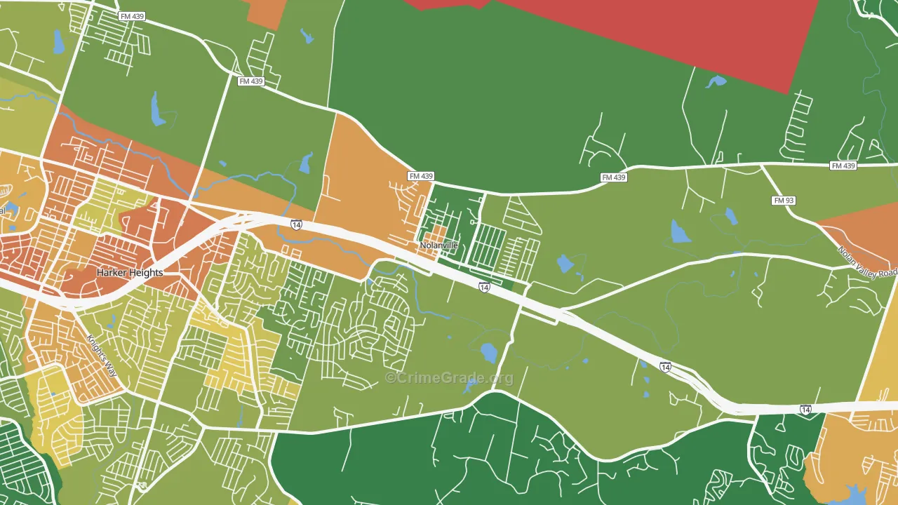 76559, TX Map of Drug-Related Crime Rates