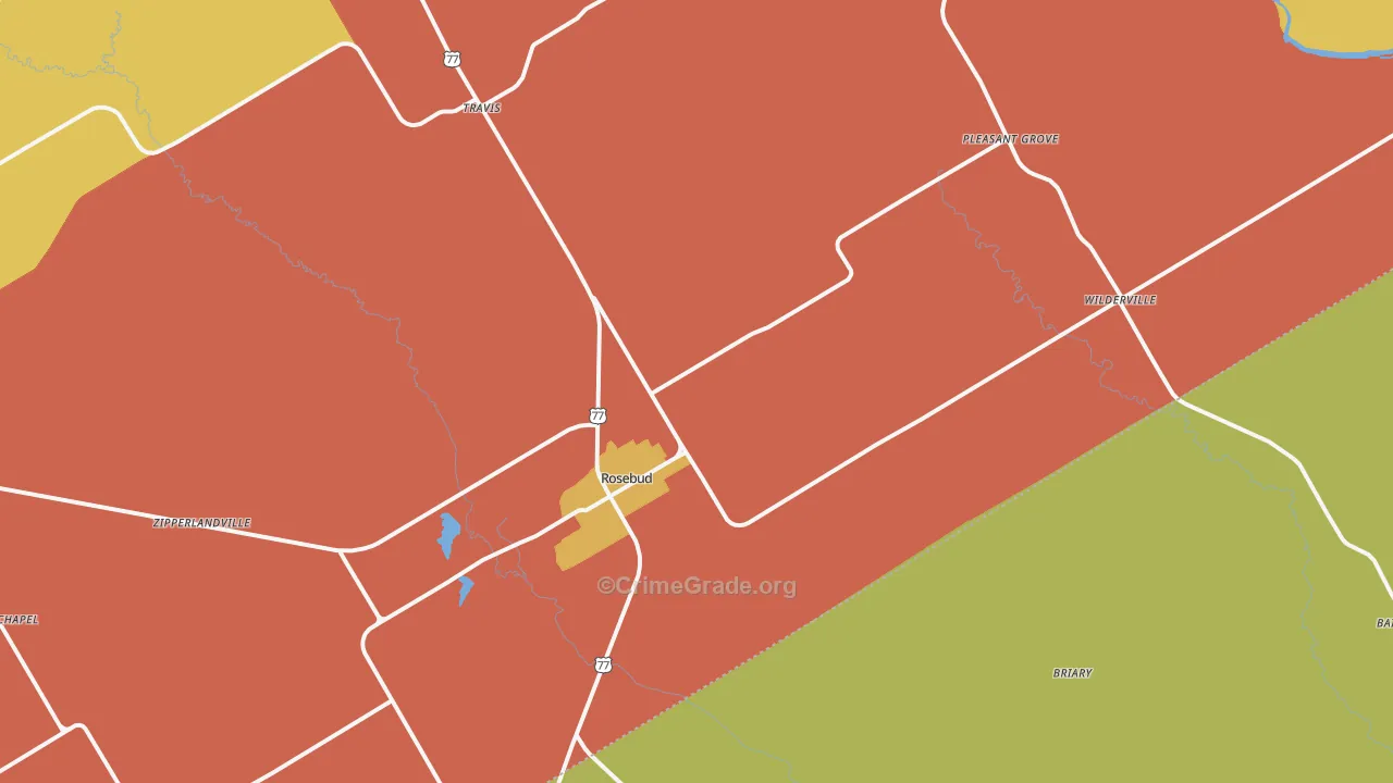 76570, TX Map of Drug-Related Crime Rates