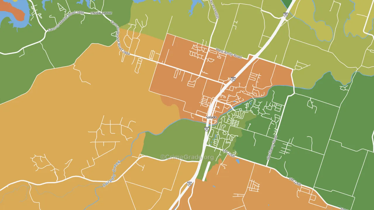 76571, TX Map of Drug-Related Crime Rates