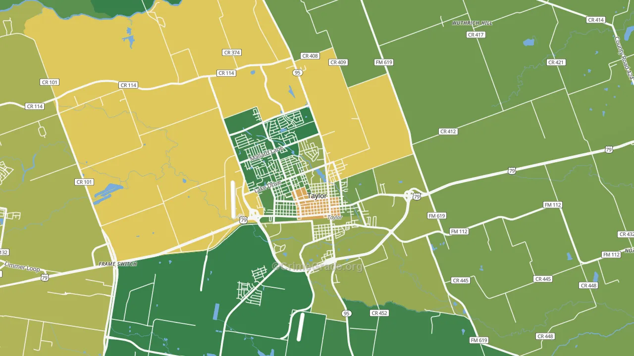 76574, TX Map of Drug-Related Crime Rates