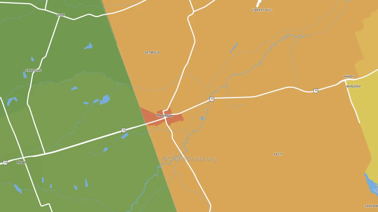 76577, TX Map of Drug-Related Crime Rates