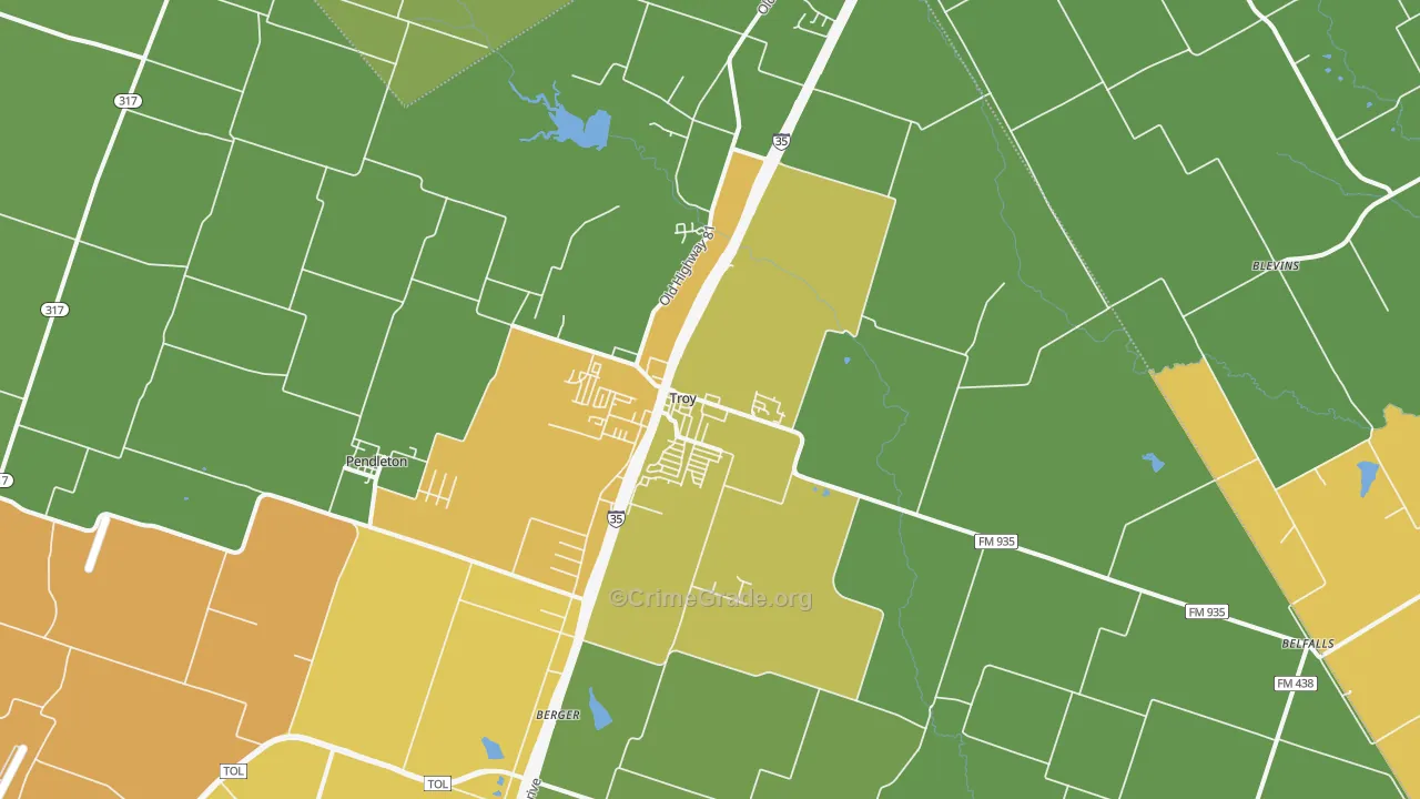 76579, TX Map of Drug-Related Crime Rates