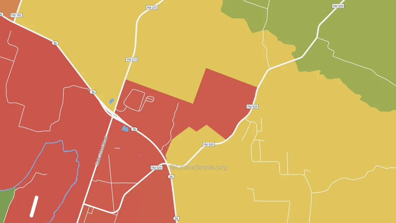 76597, TX Map of Drug-Related Crime Rates