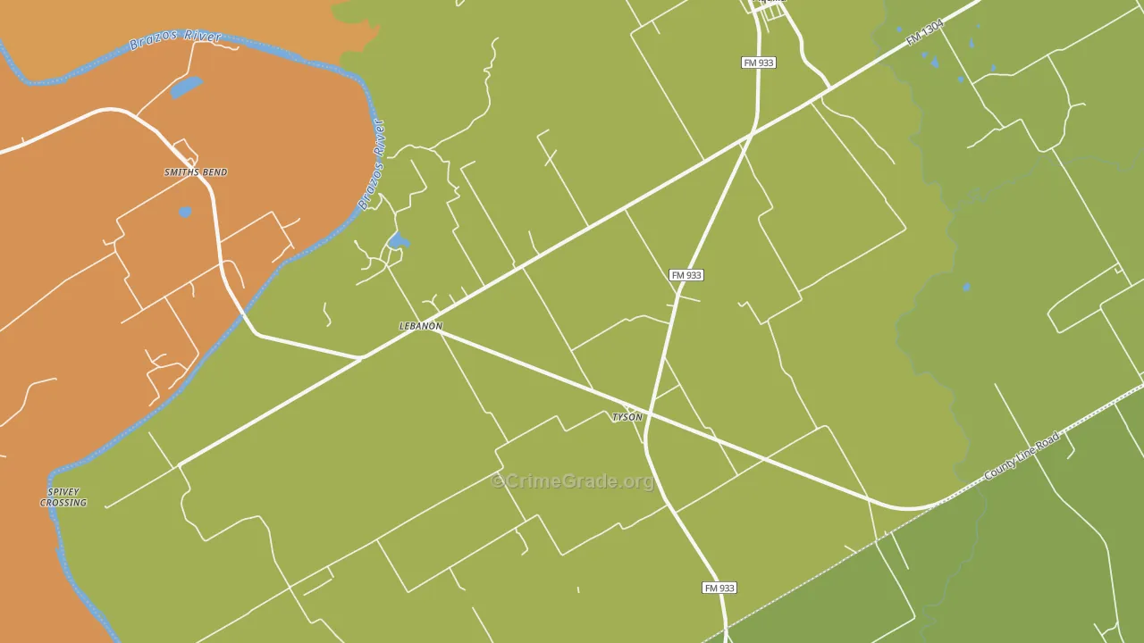 76622, TX Map of Drug-Related Crime Rates