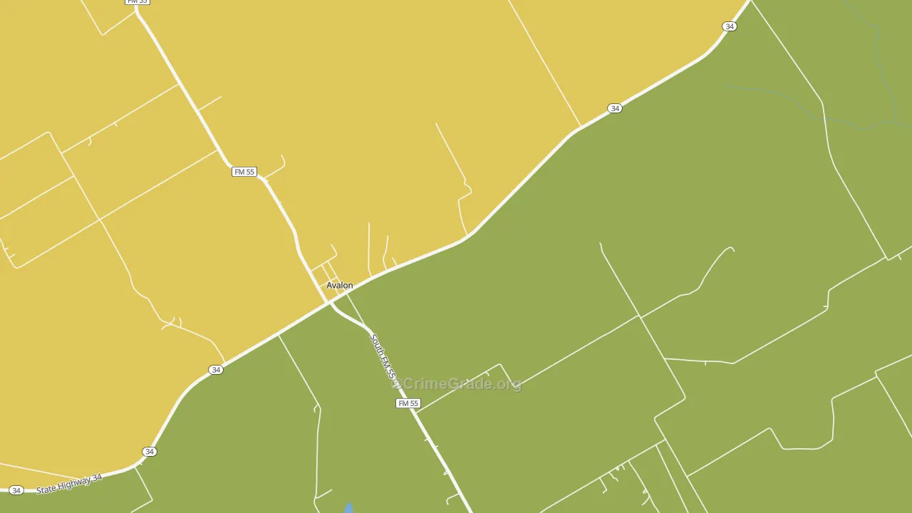 76623, TX Map of Drug-Related Crime Rates