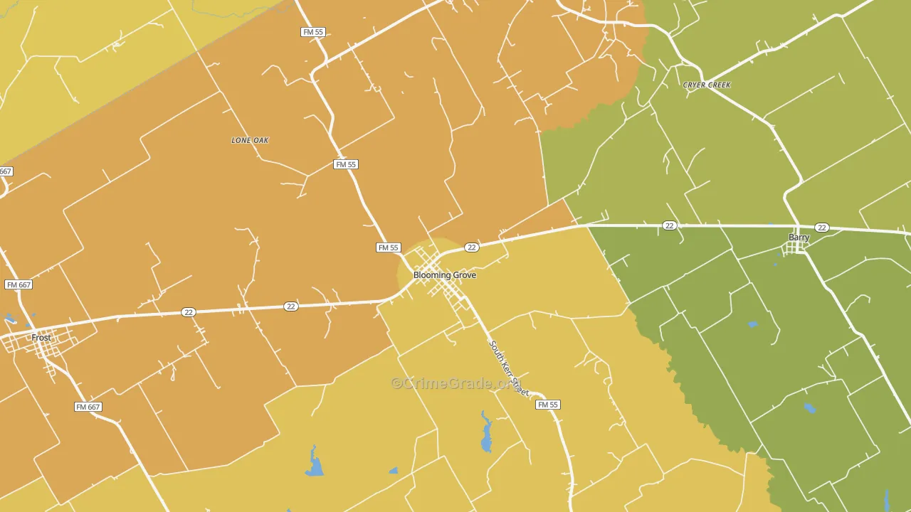76626, TX Map of Drug-Related Crime Rates