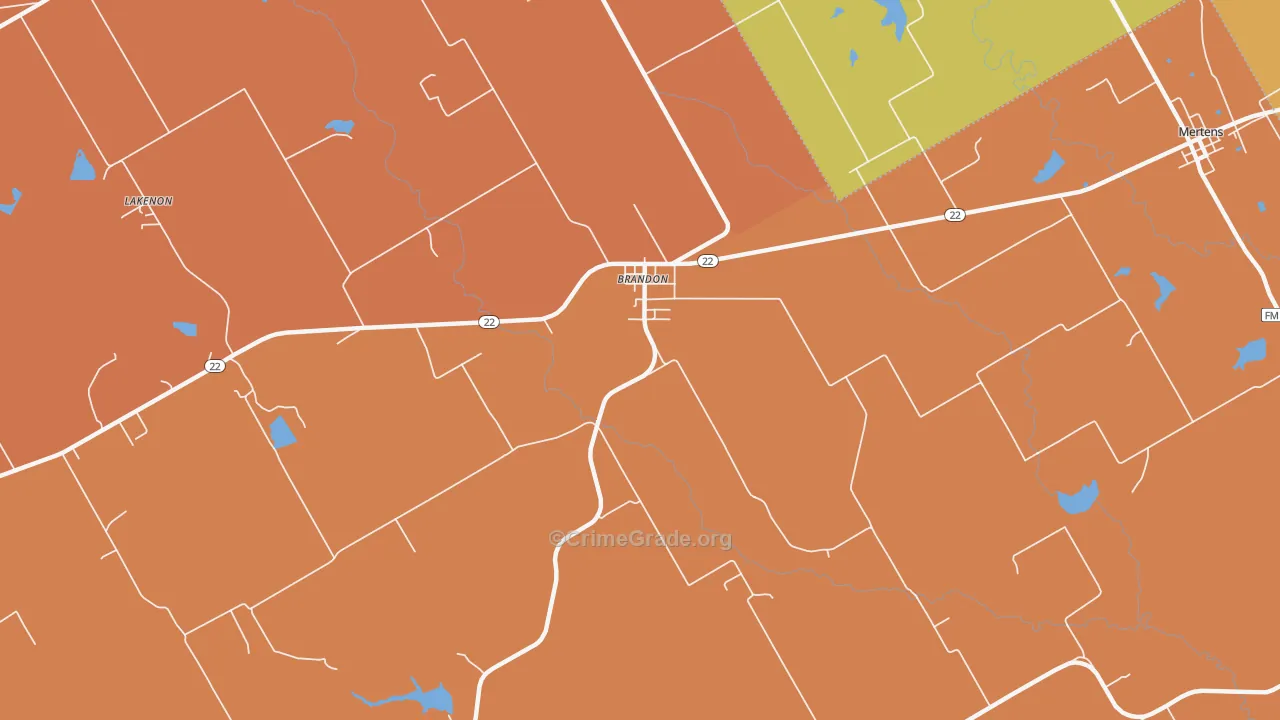 76628, TX Map of Drug-Related Crime Rates