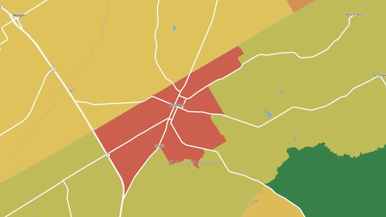 76629, TX Map of Drug-Related Crime Rates