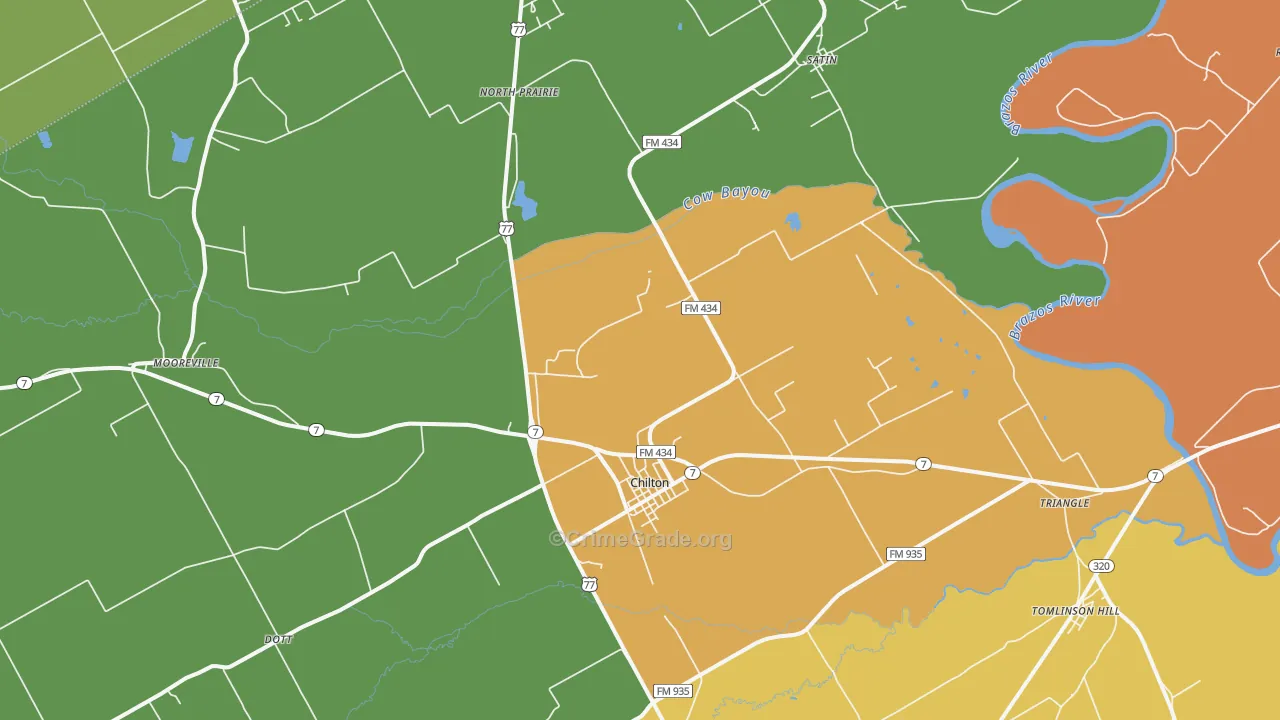 76632, TX Map of Drug-Related Crime Rates