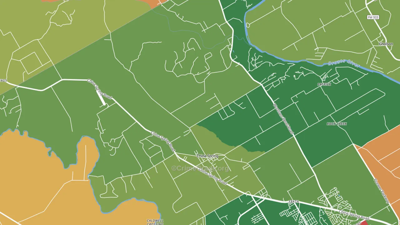 76633, TX Map of Drug-Related Crime Rates