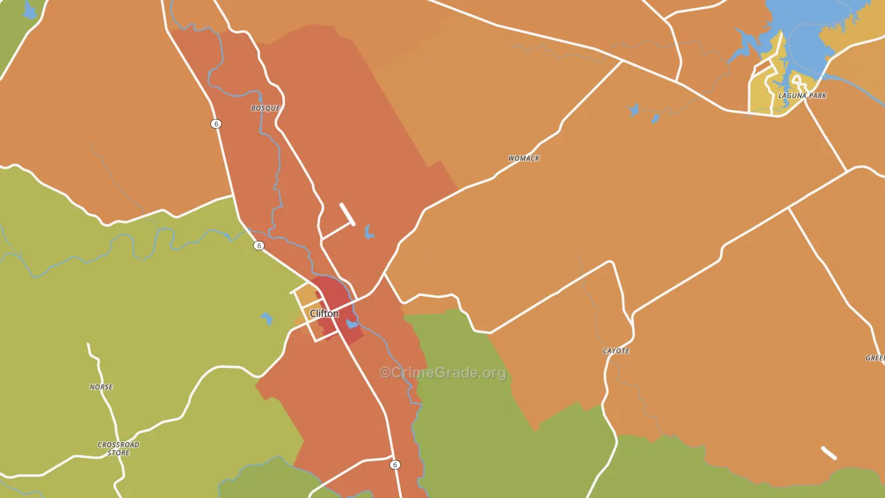 76634, TX Map of Drug-Related Crime Rates