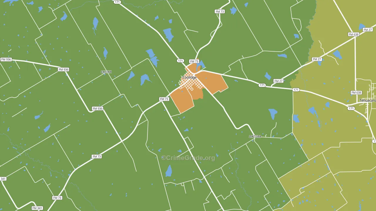 76635, TX Map of Drug-Related Crime Rates