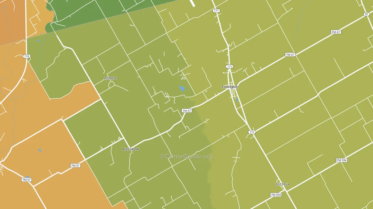 76636, TX Map of Drug-Related Crime Rates