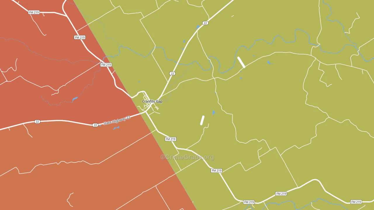 76637, TX Map of Drug-Related Crime Rates