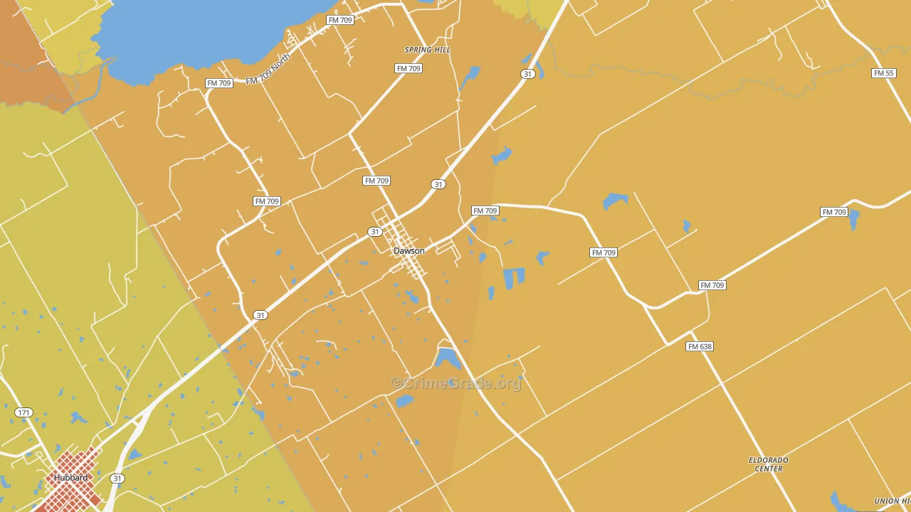 76639, TX Map of Drug-Related Crime Rates