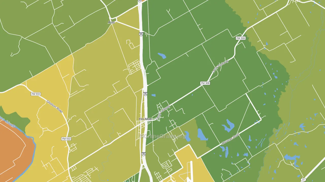 76640, TX Map of Drug-Related Crime Rates