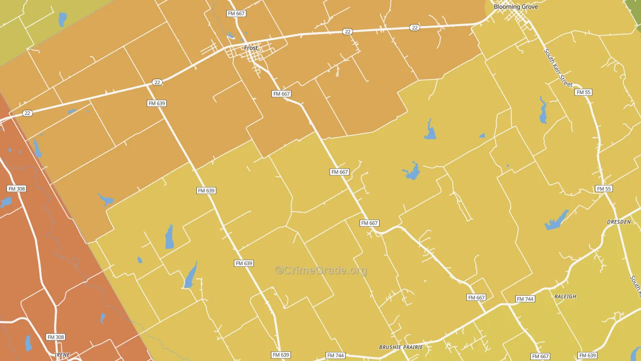76641, TX Map of Drug-Related Crime Rates