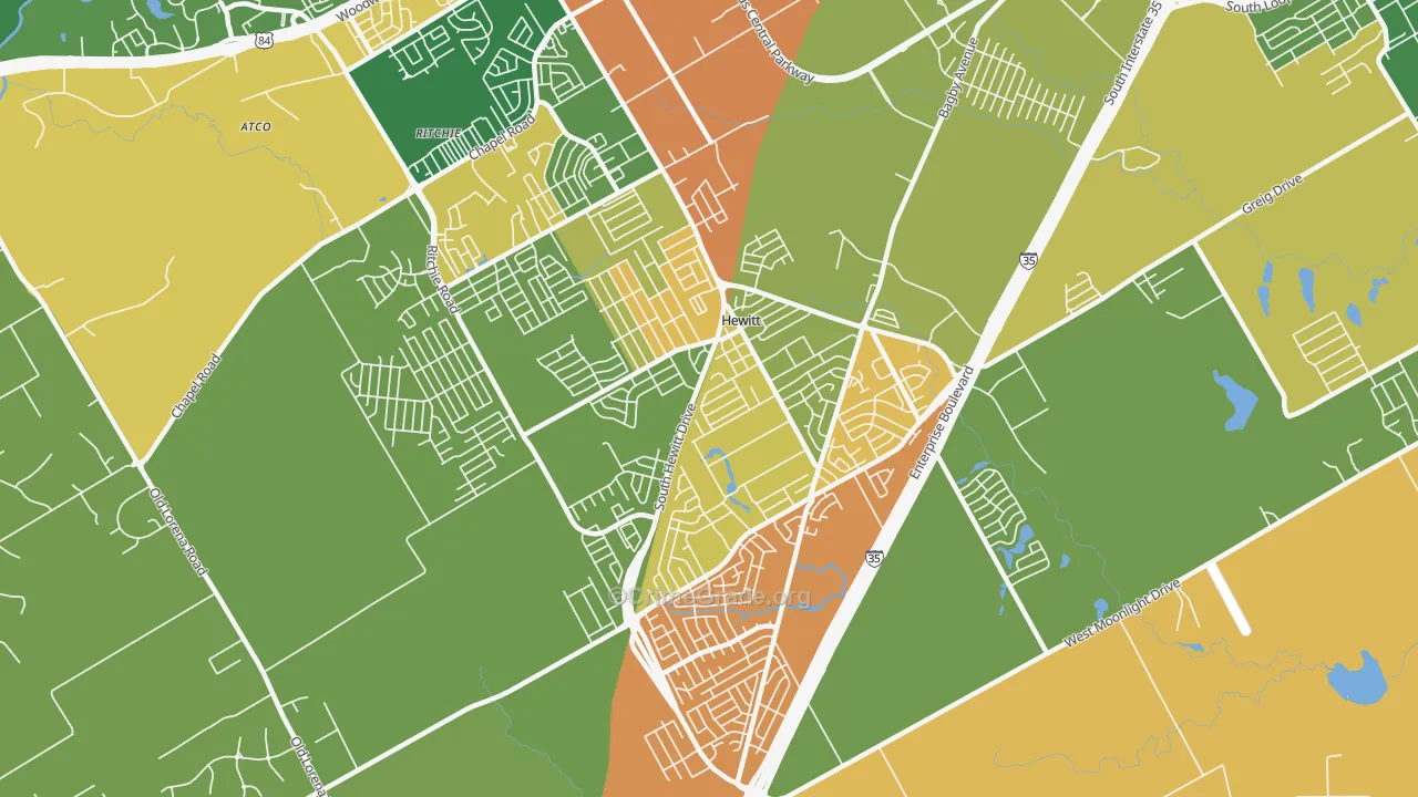 76643, TX Map of Drug-Related Crime Rates