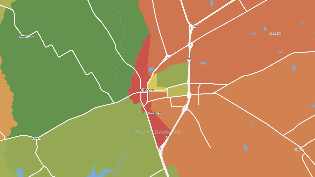 76645, TX Map of Drug-Related Crime Rates