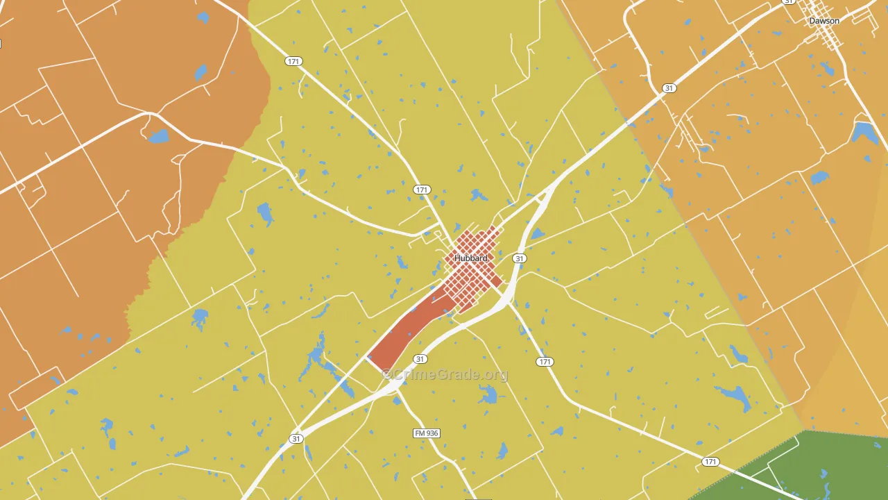 76648, TX Map of Drug-Related Crime Rates