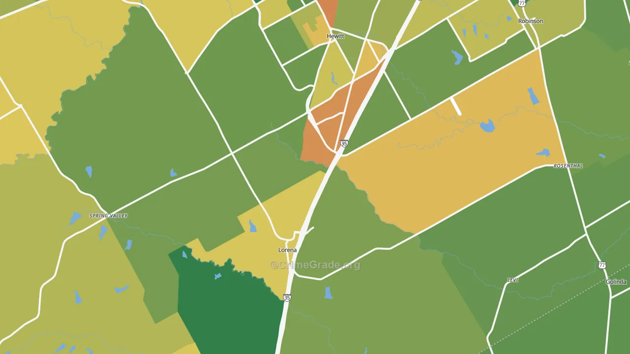 76655, TX Map of Drug-Related Crime Rates