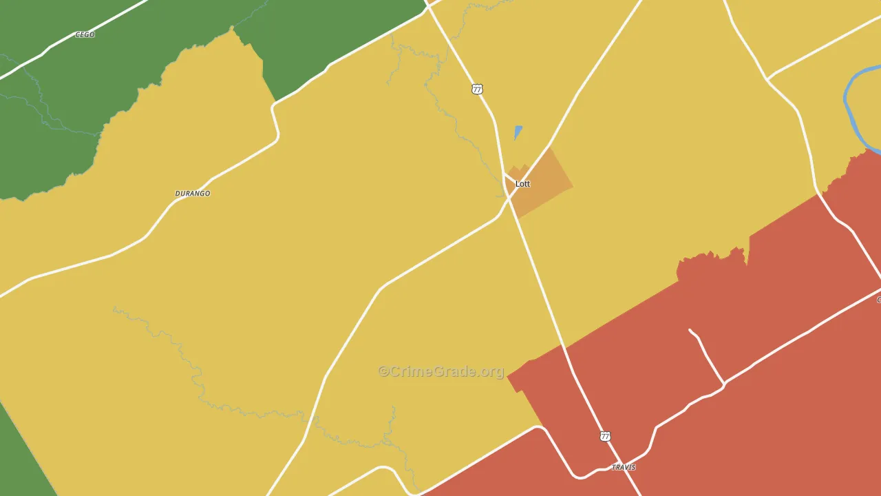 76656, TX Map of Drug-Related Crime Rates