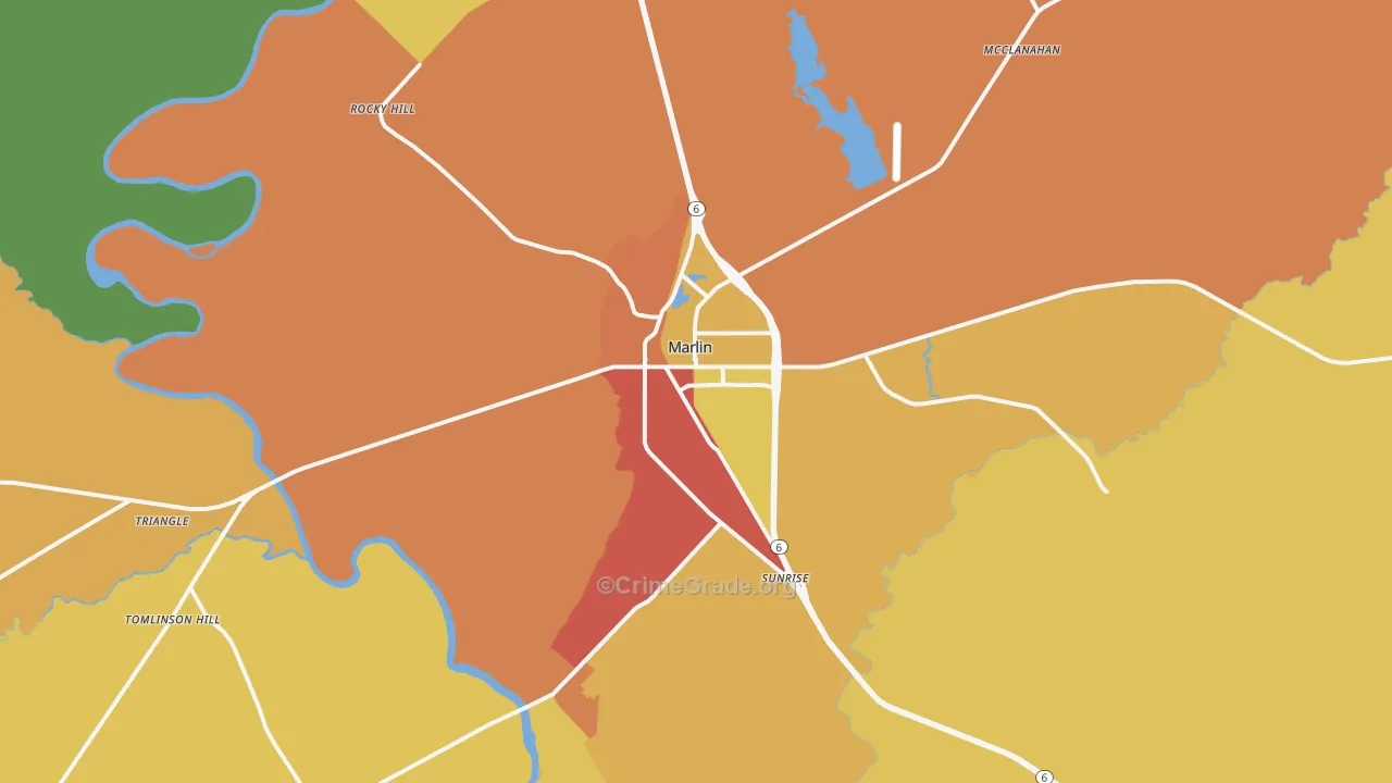 76661, TX Map of Drug-Related Crime Rates