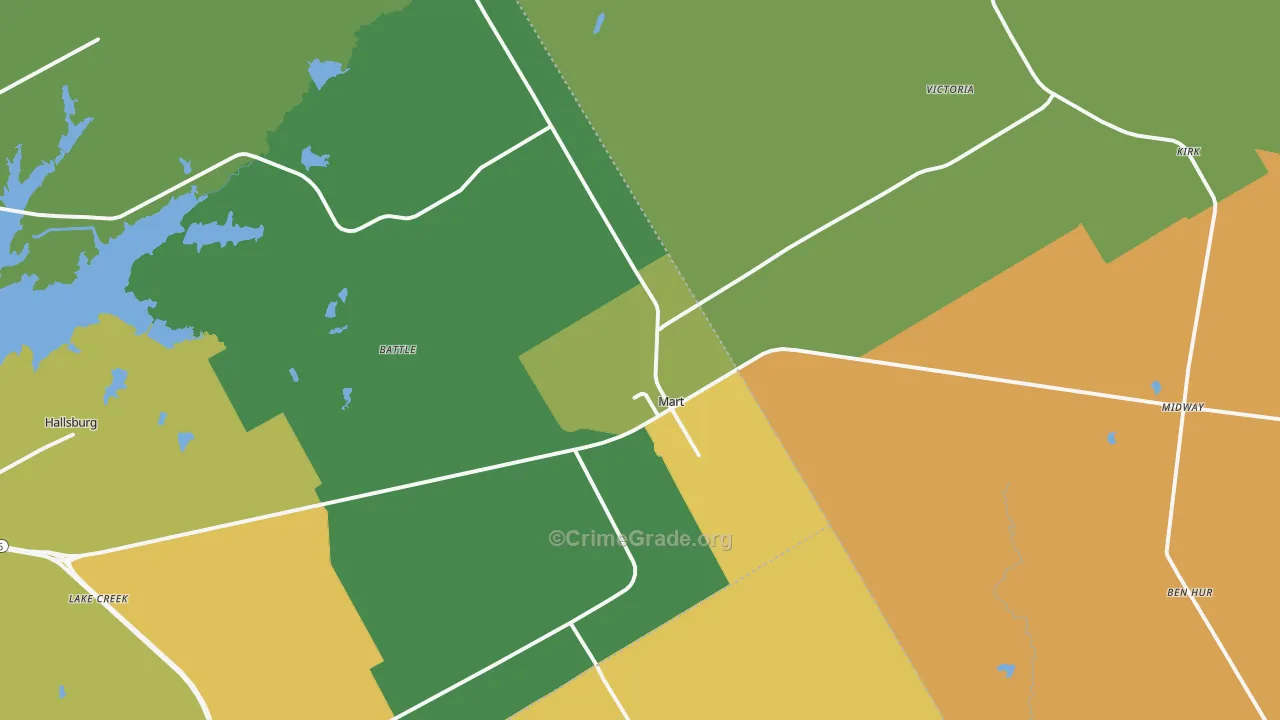 76664, TX Map of Drug-Related Crime Rates
