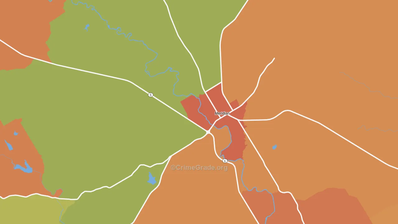 76665, TX Map of Drug-Related Crime Rates