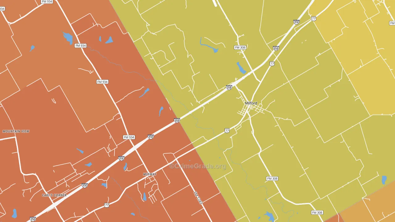 76670, TX Map of Drug-Related Crime Rates