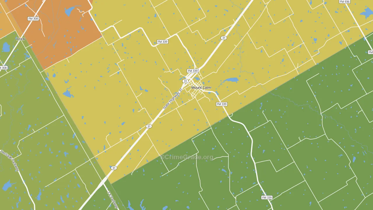 76673, TX Map of Drug-Related Crime Rates