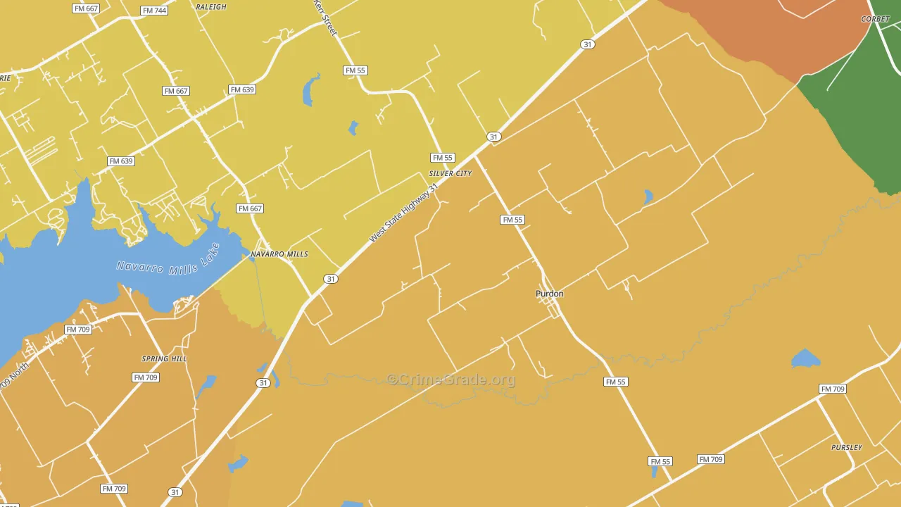 76679, TX Map of Drug-Related Crime Rates