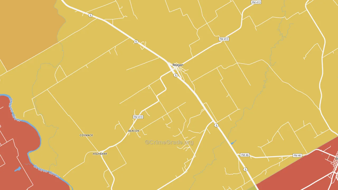 76680, TX Map of Drug-Related Crime Rates