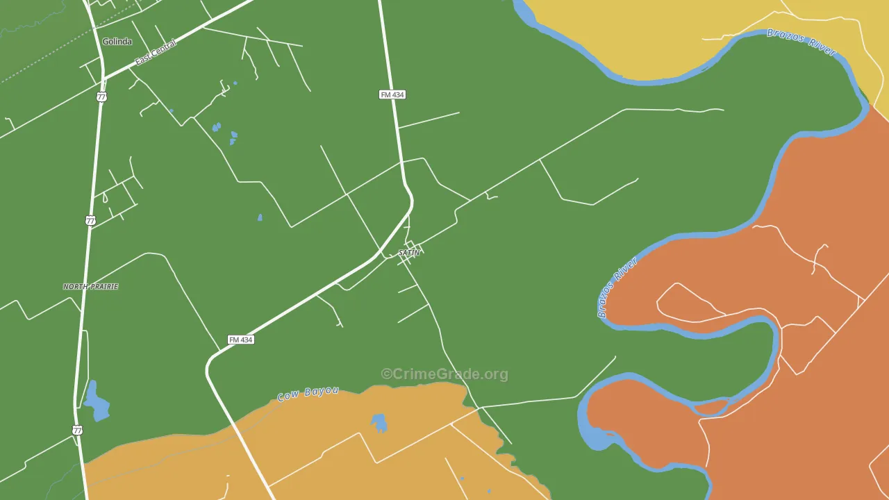 76685, TX Map of Drug-Related Crime Rates