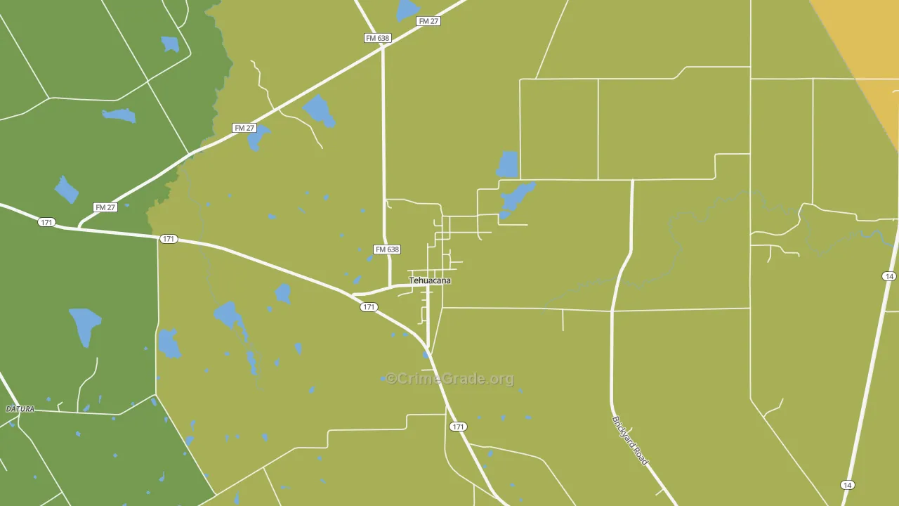 76686, TX Map of Drug-Related Crime Rates